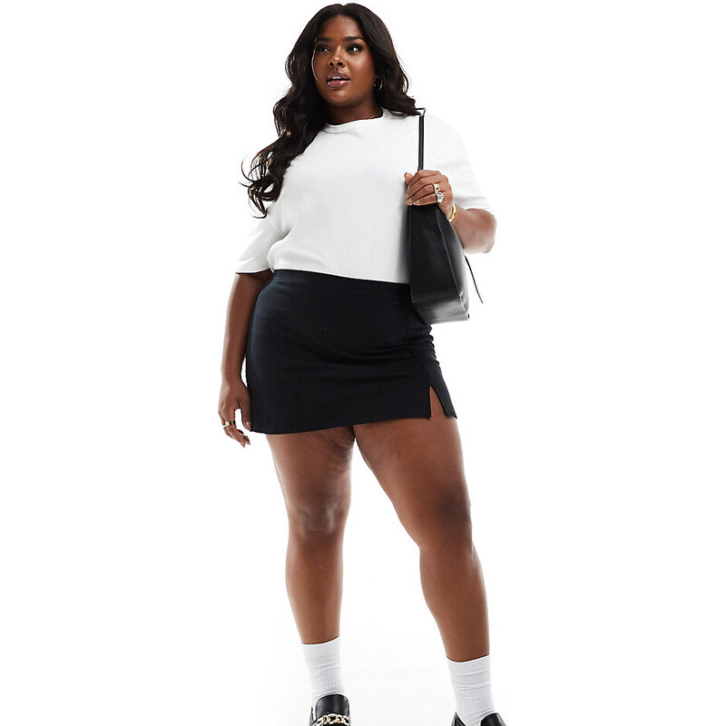 ASOS Curve ASOS DESIGN Curve tennis skort in black