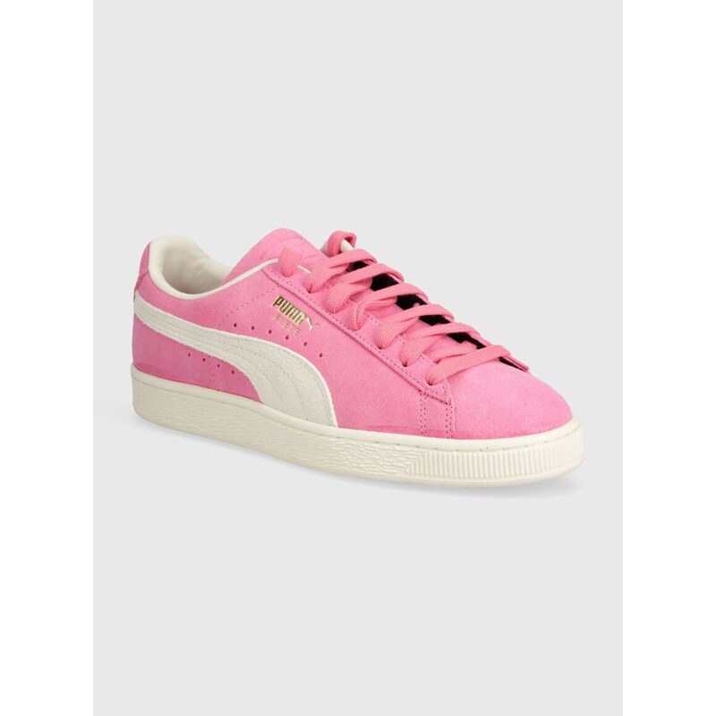 Semišové sneakers boty Puma Suede Neon růžová barva, 396507