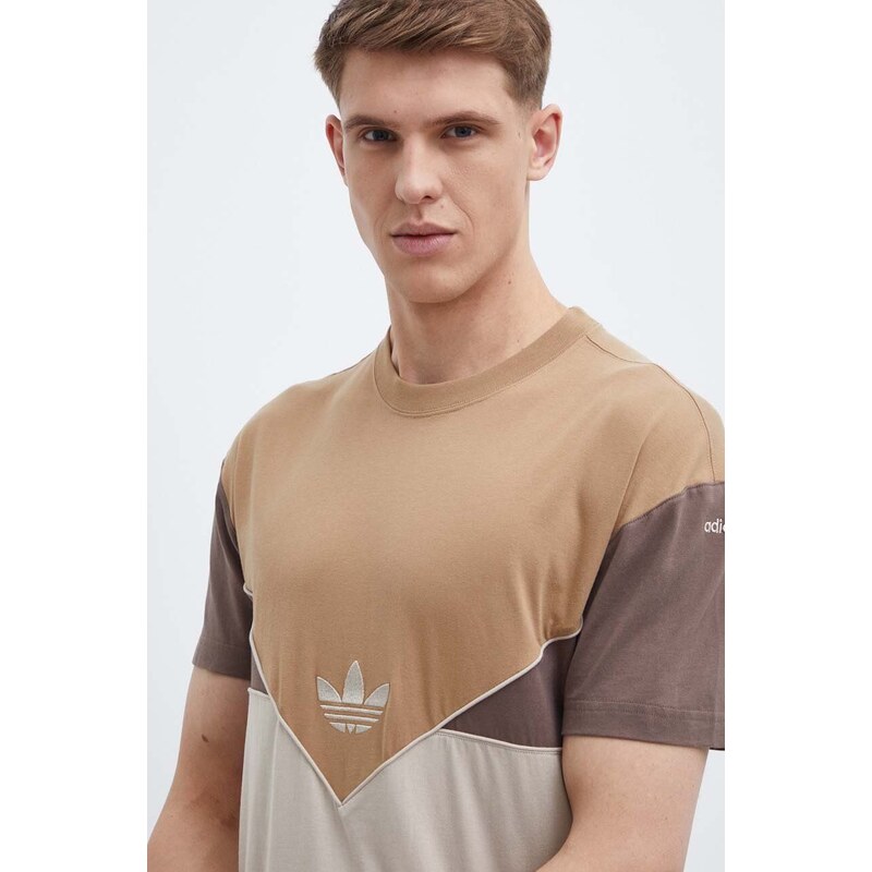 Bavlněné tričko adidas Originals hnědá barva, IT7262