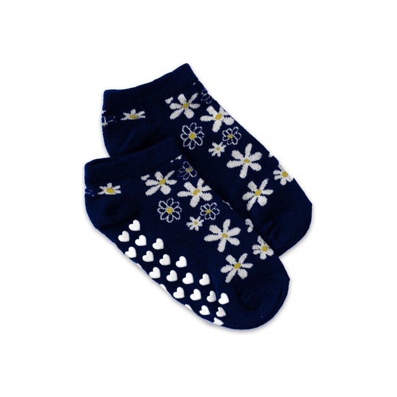 NVT Dětské ponožky s ABS Květinky, vel. 31/34 - tm. modré