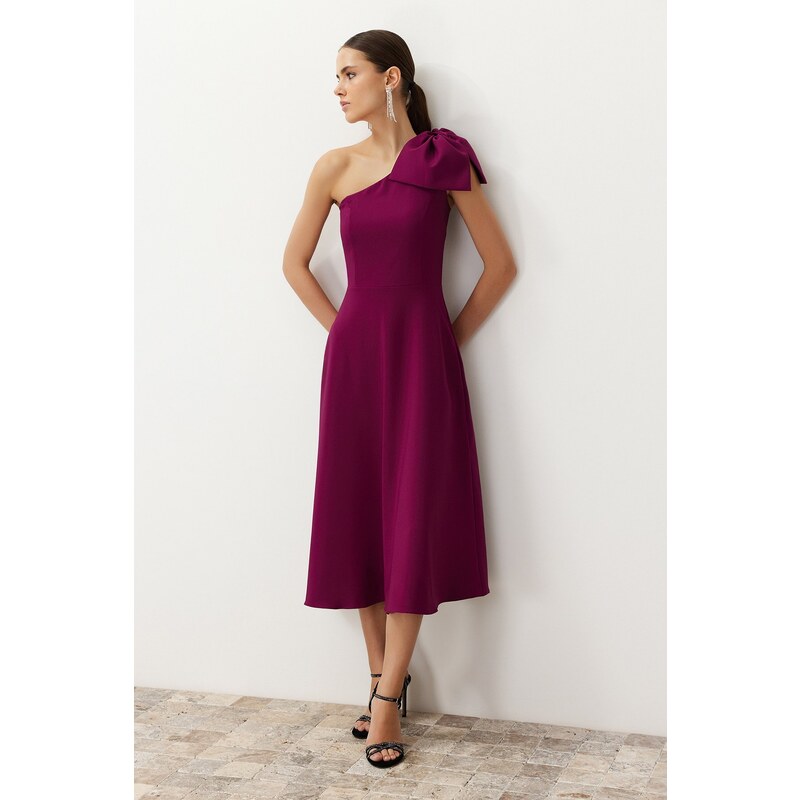 Trendyol Damson Bow Detailed Woven Elegant Evening Dress