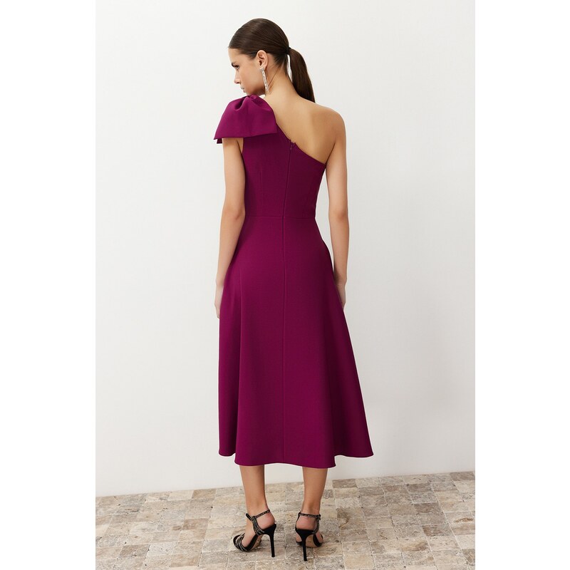 Trendyol Damson Bow Detailed Woven Elegant Evening Dress