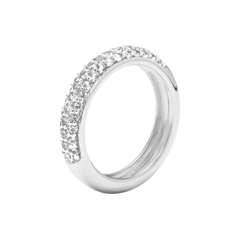 Fossil Stříbrný prsten s krystaly JFS00080040 56 mm