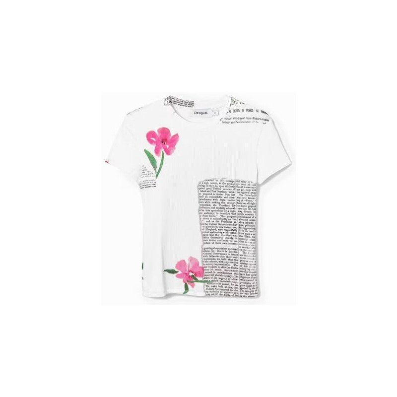 Dámské triko DESIGUAL 24SWTK10 1000 TS_MIRNA 1000 WHITE