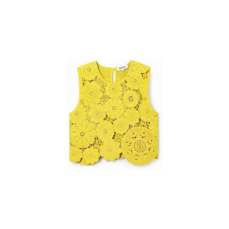 Dámské triko DESIGUAL 24SWTK98 8000 TS_YELLIT 8000 YELLOW