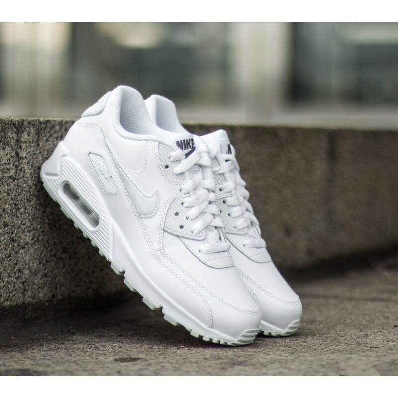 Nike Air Max 90 Leather (GS) White/ Cool Grey US 6