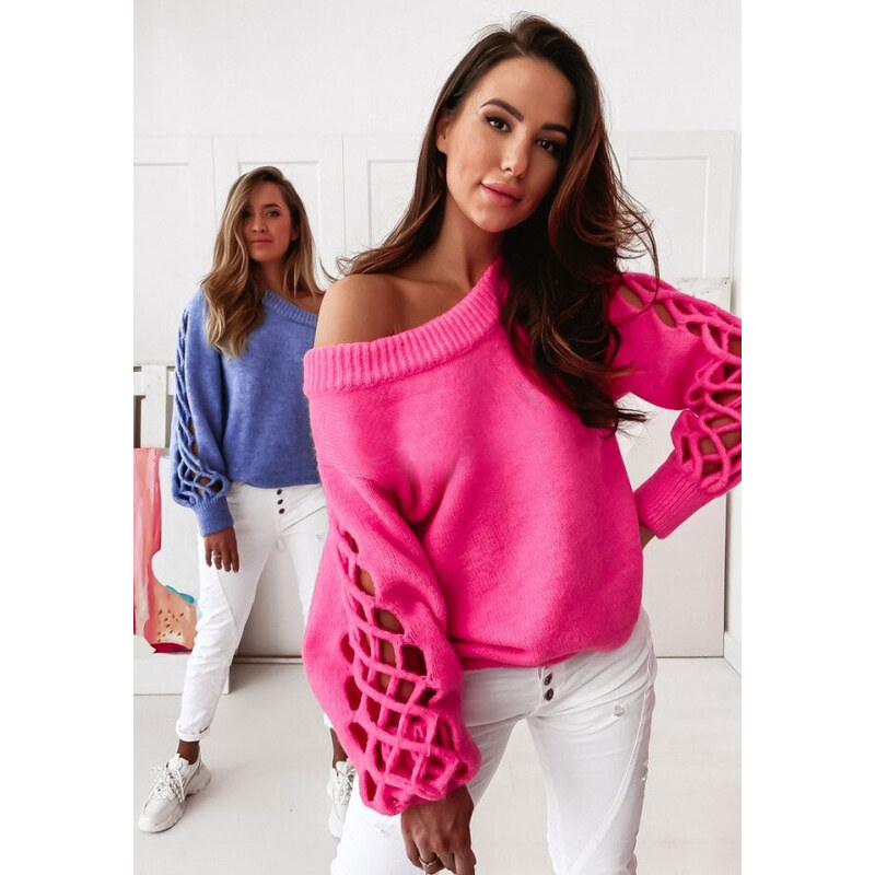 Fashionweek Luxusni svetr se vzorovanými rukávy MARITA