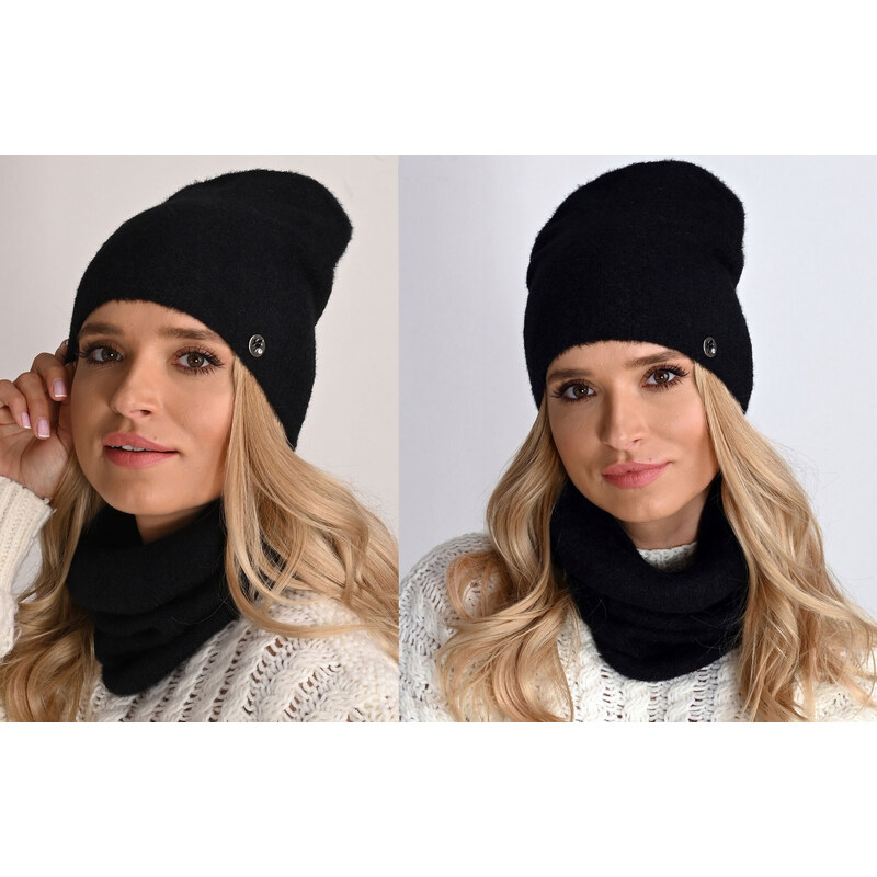 Fashionweek Dámská souprava čepice a šály Exkluzivní alpakový zimní set čepice a šála pletený tunel ZIZI-AL1