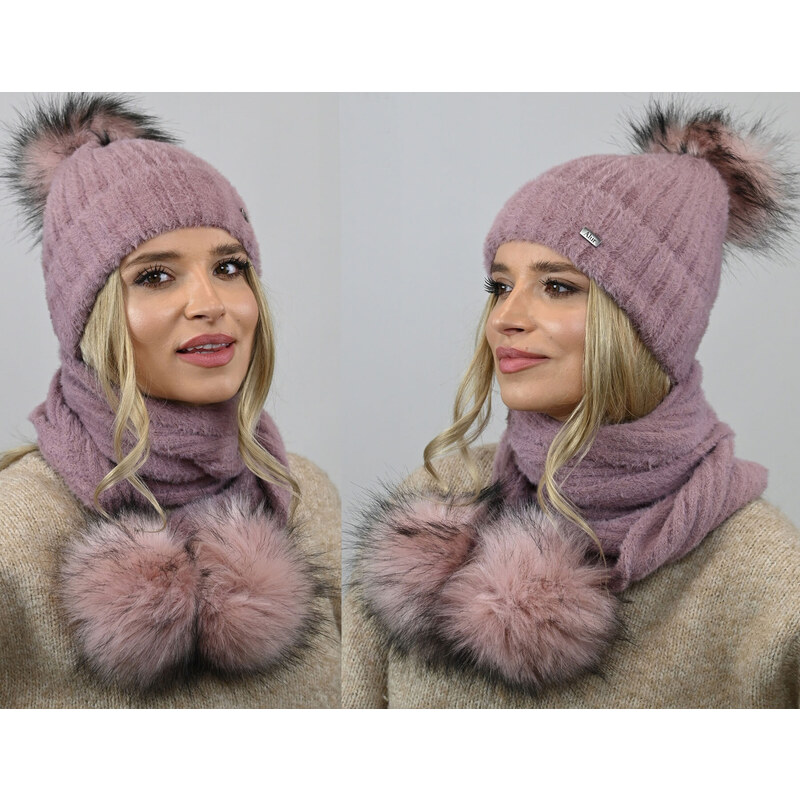Fashionweek Exkluzivní alpakový zimní set čepice a šála s