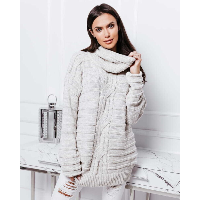 Fashionweek Oversize svetr golfový svetr, roláková tunika NB3924