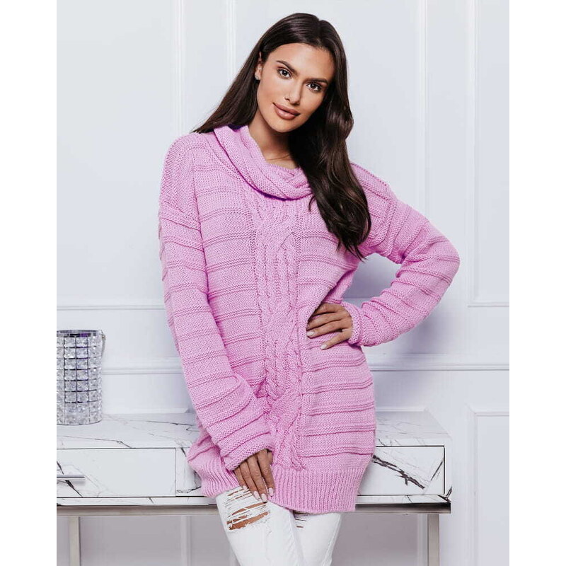 Fashionweek Oversize svetr golfový svetr, roláková tunika NB3924