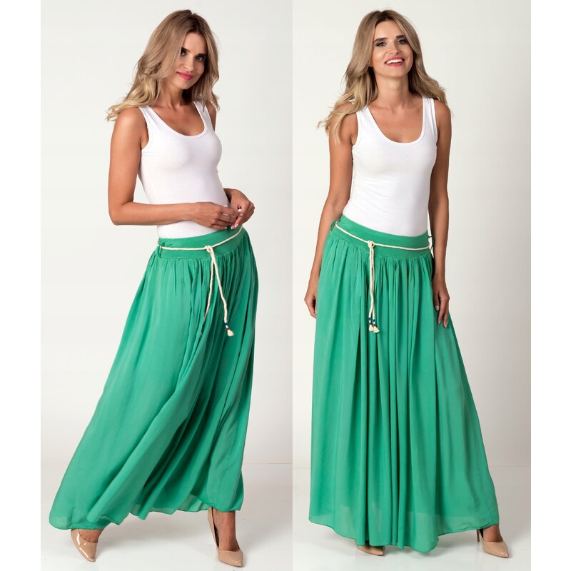 Fashionweek Dlouhá maxi letní sukně ze vzdušného materiálu+pasek 68937944