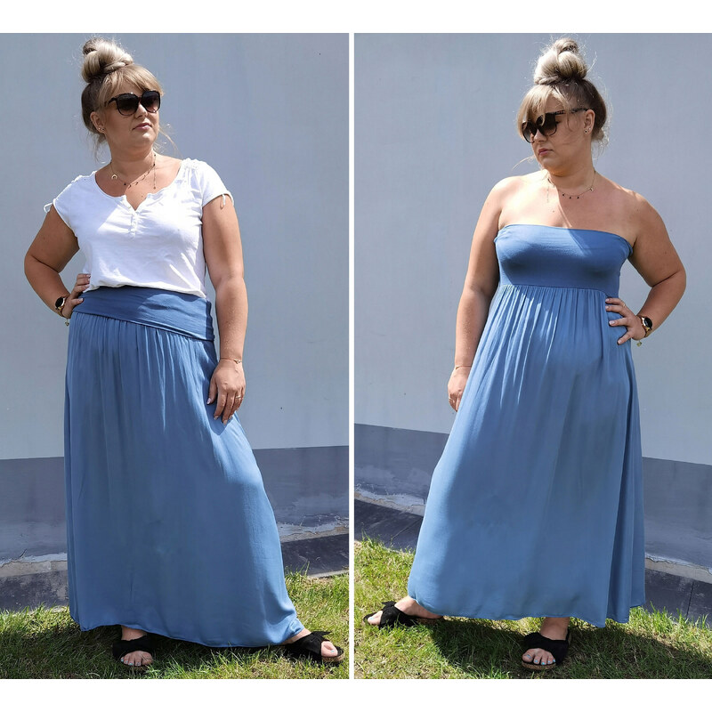 Fashionweek Dlouhá letní sukně ze vzdušného materiálu PLUS SIZE XXL 71628703