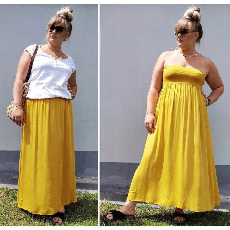 Fashionweek Dlouhá letní sukně ze vzdušného materiálu PLUS SIZE XXL 2W1 MF266 PLUS SIZE