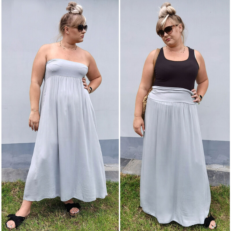 Fashionweek Dlouhá letní sukně ze vzdušného materiálu PLUS SIZE XXL 2W1 MF266 PLUS SIZE