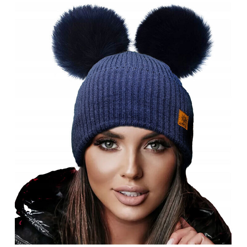 Fashionweek Dámská zimní čepice se dvěma bambulkami WOOL2