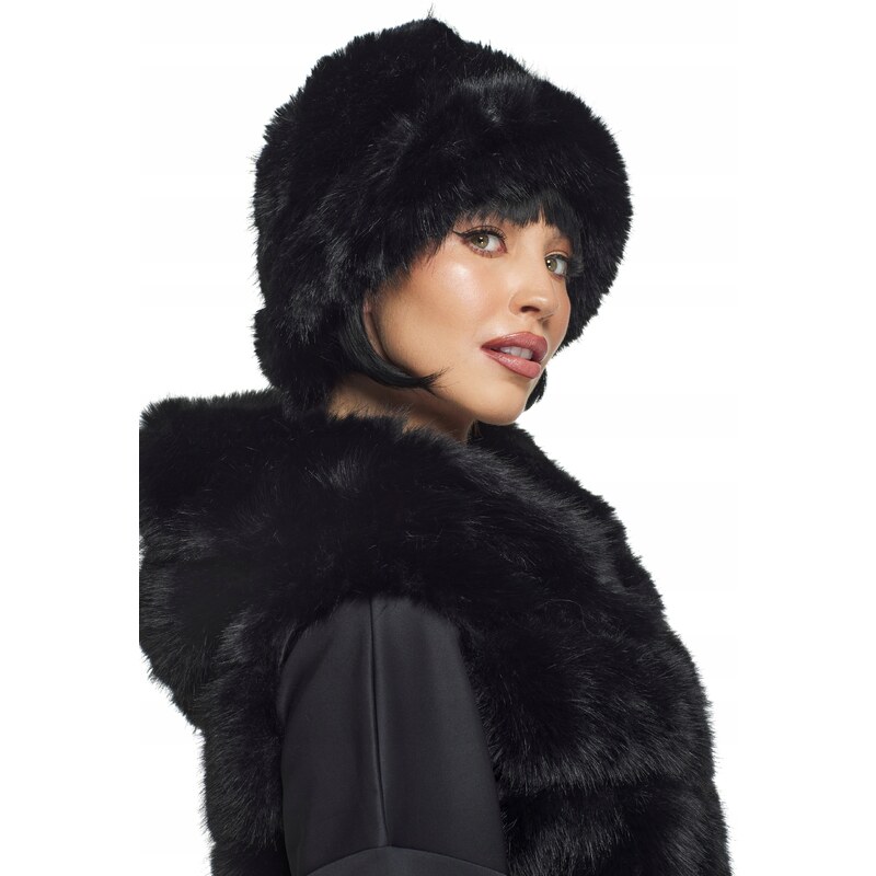 Fashionweek Dámská vesta s kapucí dlouhá kožešinová vesta prémiová kvalita KARR74