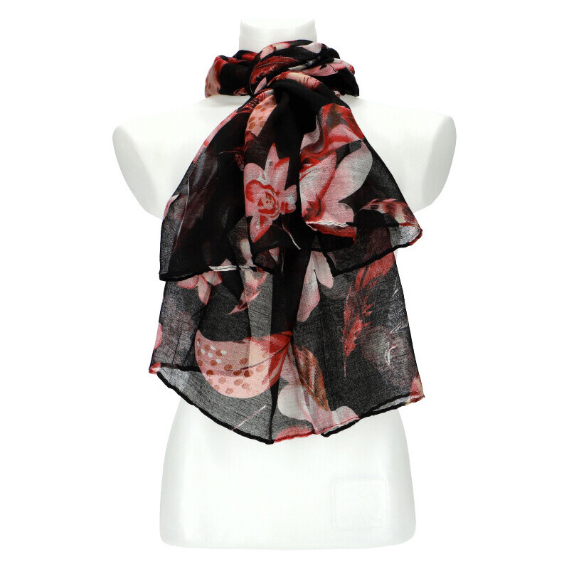 Cashmere Dámský letní barevný šátek v motivu květů 180x70 cm