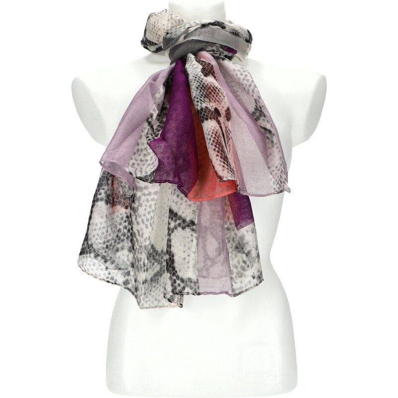 Cashmere Letní dámský barevný šátek 180x70 cm fialová