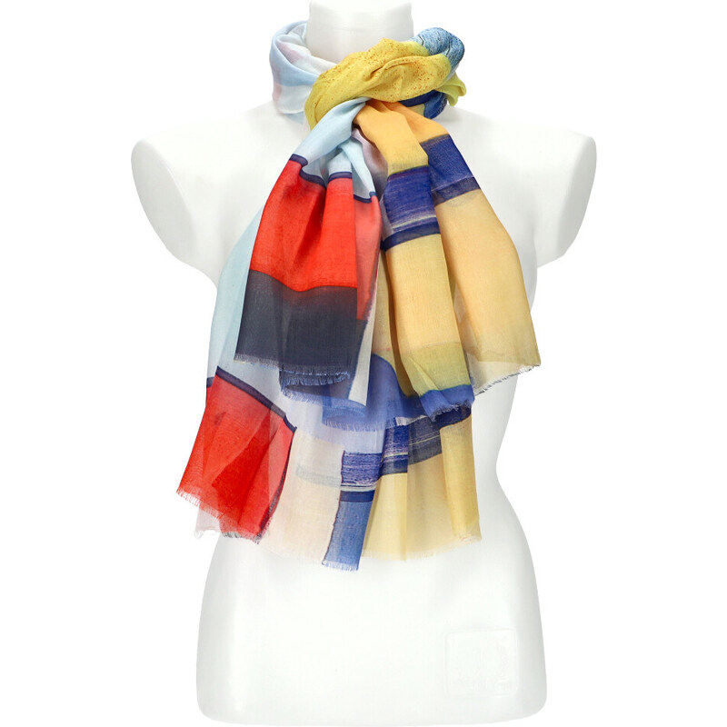 Cashmere Letní dámský barevný šátek 180x90 cm červená 91482733
