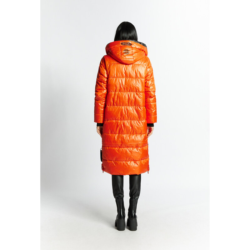 Monnari Kabáty Dámský prošívaný kabát s kapucí Orange