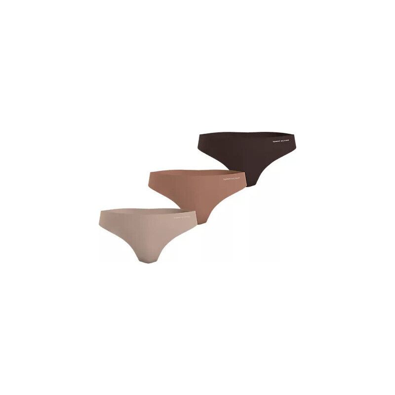 Dámské kalhotky 3Pack BRAZILIAN UW0UW03871 0R3 mix hnědé - Tommy 91485276