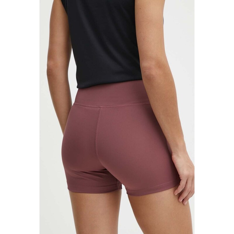 Sportovní šortky adidas TERREX Multi dámské, vínová barva, hladké, high waist, IP6872