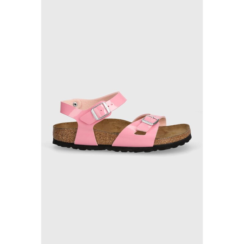 Dětské sandály Birkenstock Rio Kids BF Patent růžová barva