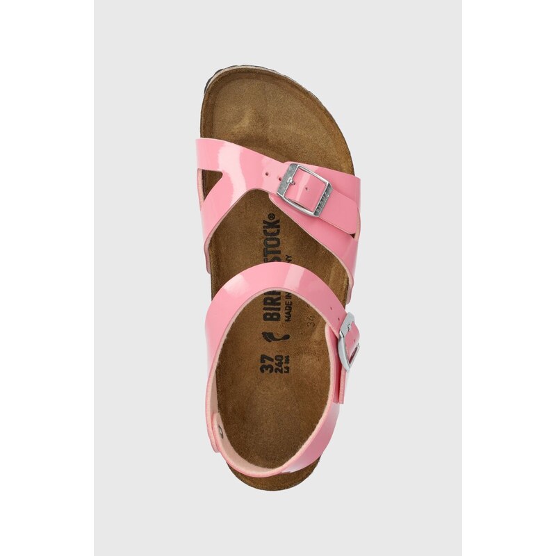 Dětské sandály Birkenstock Rio Kids BF Patent růžová barva