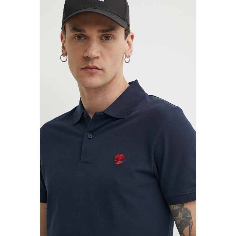 Polo tričko Timberland tmavomodrá barva, s aplikací, TB0A2DJE4331