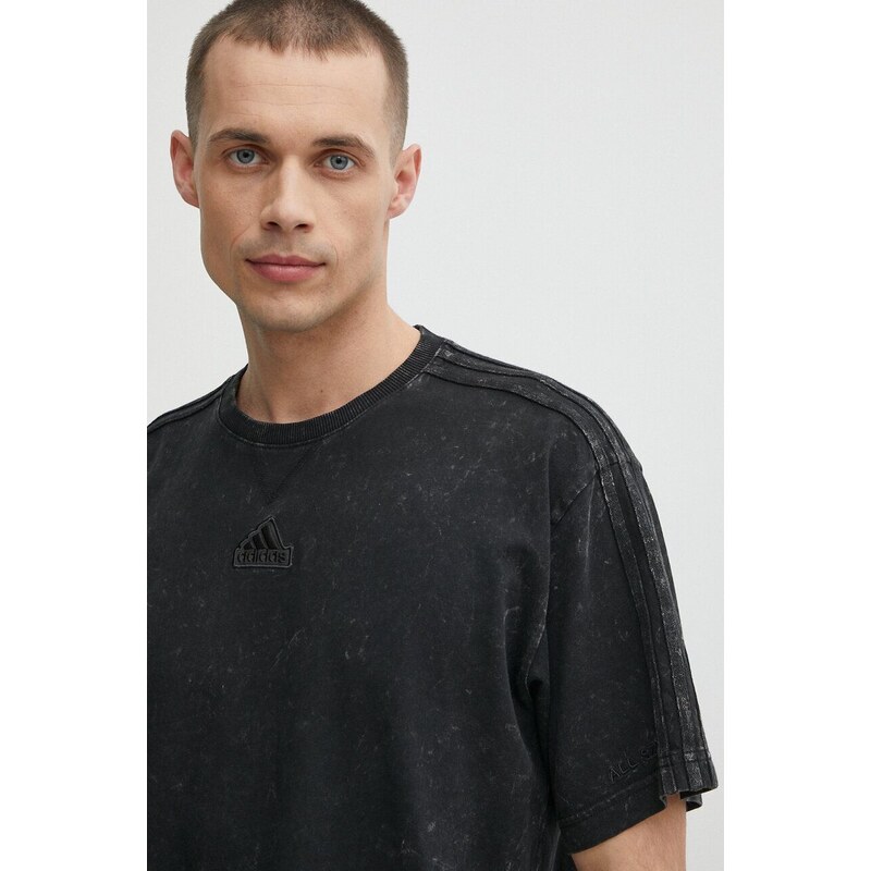 Bavlněné tričko adidas černá barva, IN3166