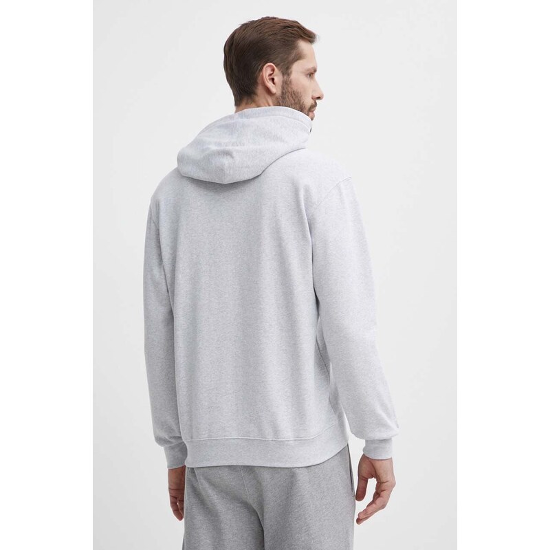 Bavlněná mikina adidas Originals pánská, šedá barva, s kapucí, melanžová, IS2947