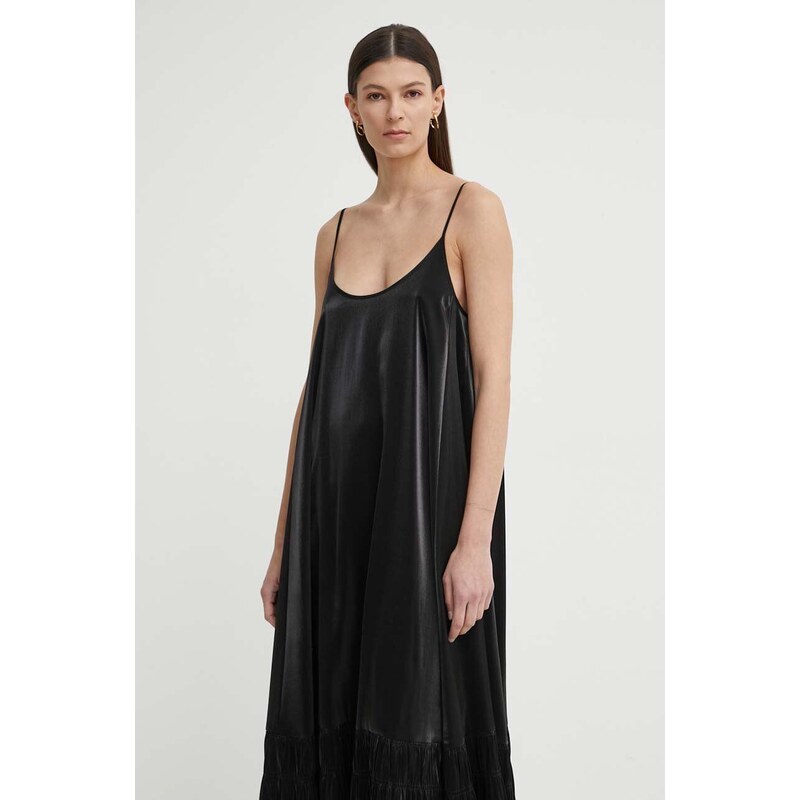 Šaty AERON IMOGEN černá barva, maxi, AW24SSDR523491