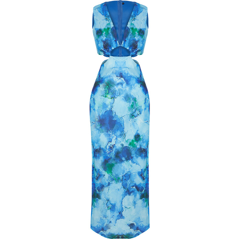 Trendyol Blue Cut Out/Window Detail Maxi Woven Dress