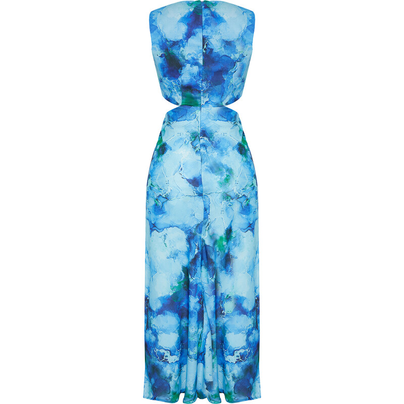 Trendyol Blue Cut Out/Window Detail Maxi Woven Dress