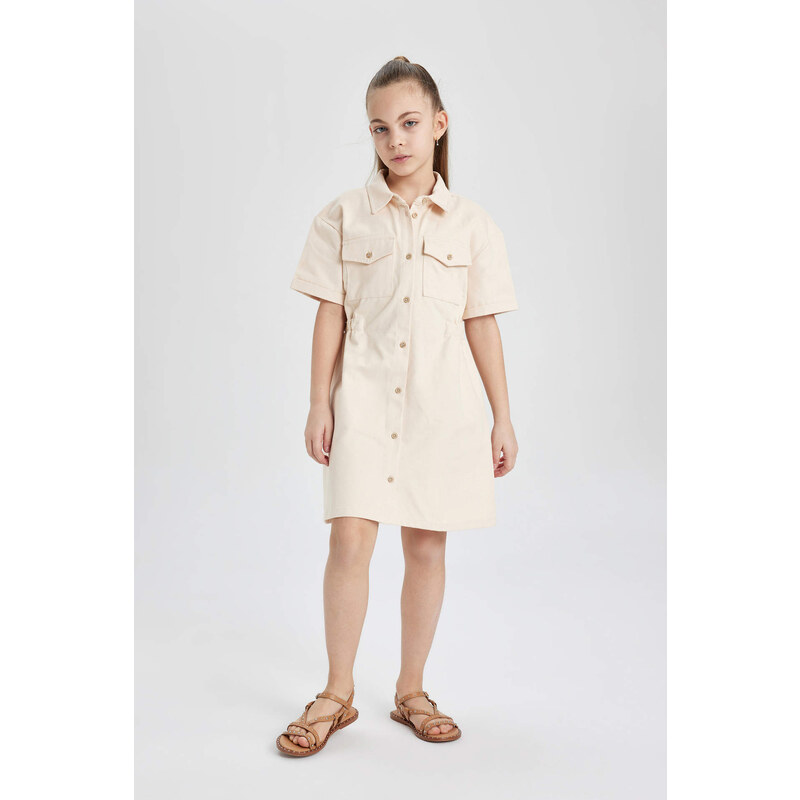 DEFACTO Regular Fit Gabardine Woven Dress