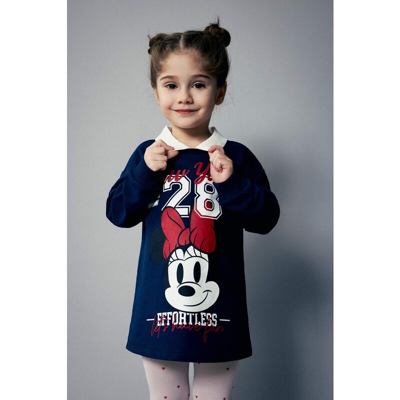 DEFACTO Regular Fit Mickey & Minnie Licensed Long Sleeve Knitted Dress