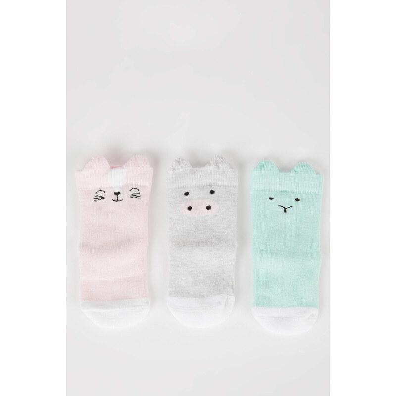 DEFACTO Baby Girl 3 Piece Cotton Long Socks