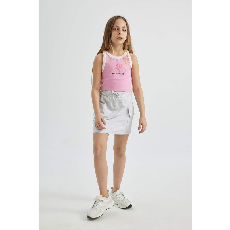 DEFACTO Girl Thin Sweatshirt Fabric Regular Fit Knitted Skirt