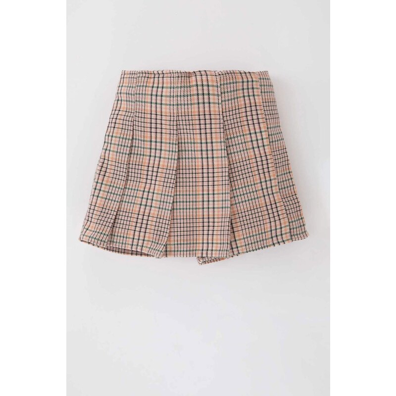 DEFACTO Baby Girl Checked Pleated Flannel Skirt