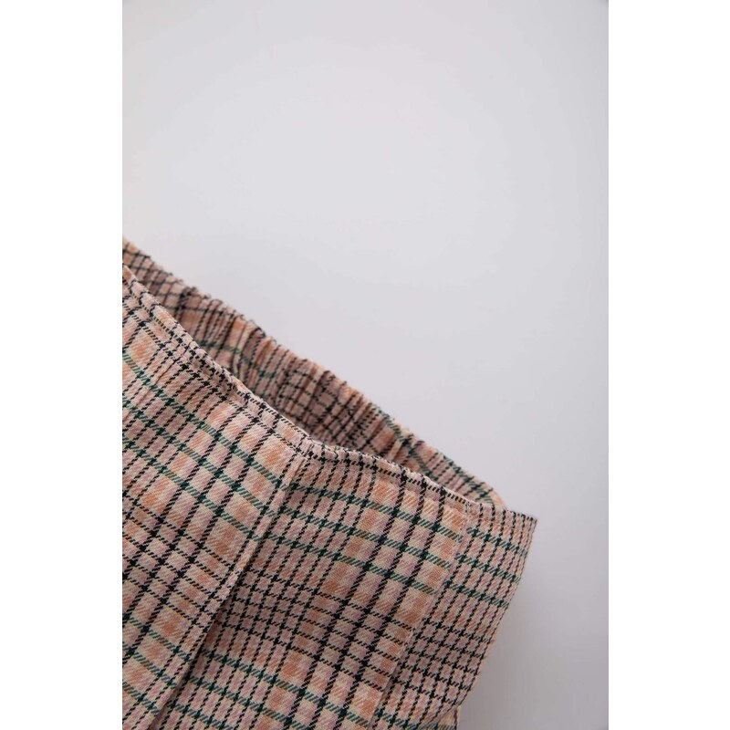 DEFACTO Baby Girl Checked Pleated Flannel Skirt