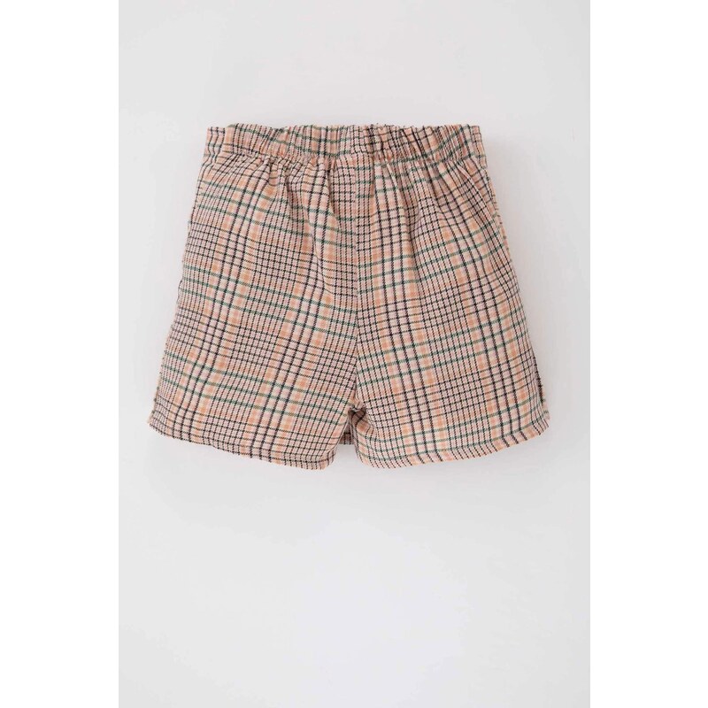 DEFACTO Baby Girl Checked Pleated Flannel Skirt