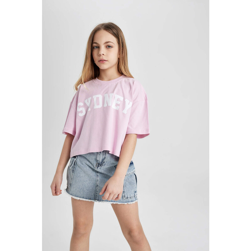 DEFACTO Crop Top Short Sleeve T-shirt