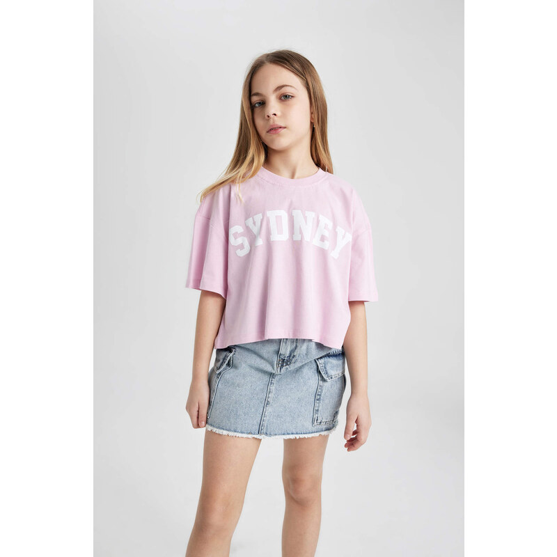 DEFACTO Crop Top Short Sleeve T-shirt