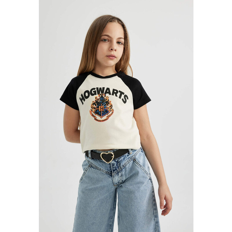 DEFACTO Crop Harry Potter Licensed Short Sleeve T-shirt