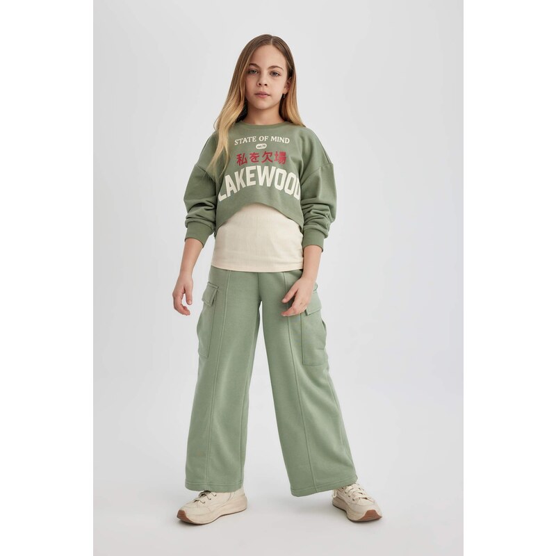 DEFACTO Girl Wide Leg Cargo Sweatpants