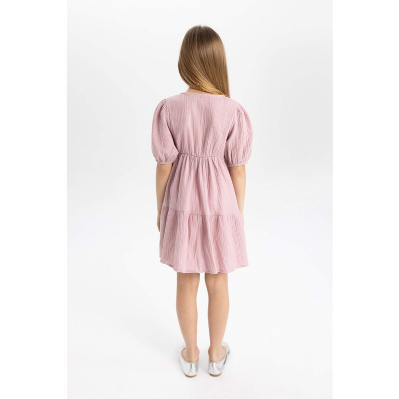 DEFACTO Girl Muslin Short Sleeve Dress
