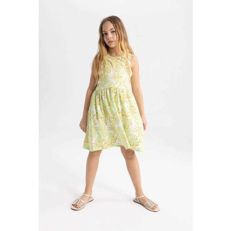 DEFACTO Girl Patterned Sleeveless Dress