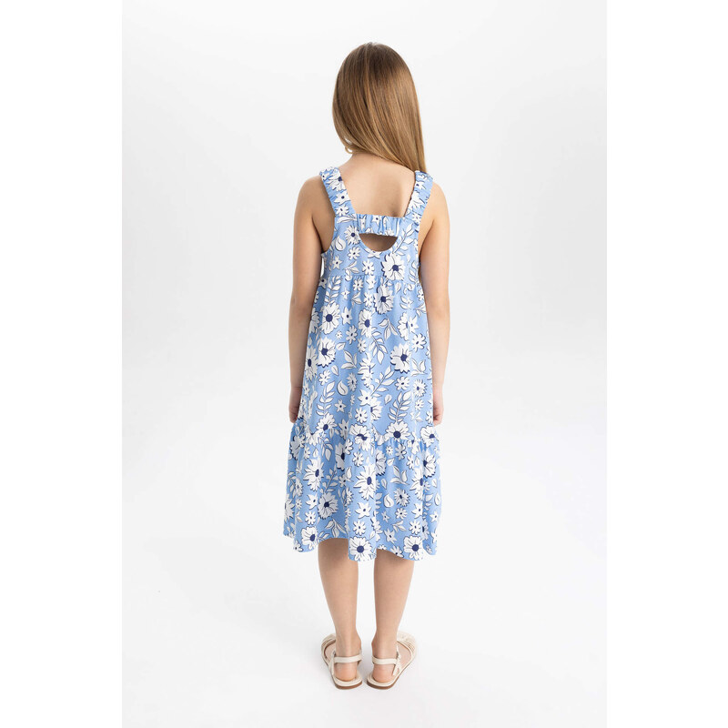 DEFACTO Girl Patterned Combed Cotton Sleeveless Dress