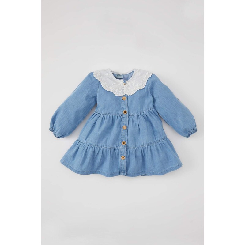 DEFACTO Baby Girl Long Sleeve Jean Dress